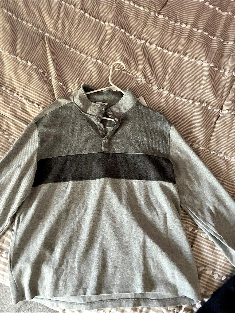 Calvin Klein Men's Color Block Polo Gray & Black Size XL